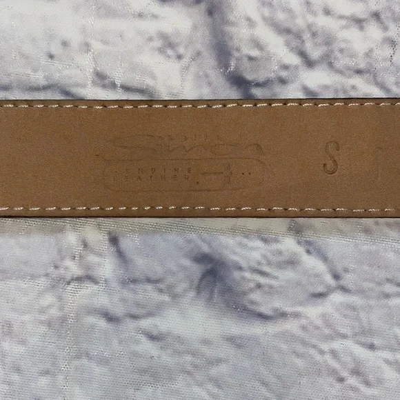 B.B. Simon Cheetah Print Leather Calf Hair Textured Gold Buckle Belt S - Picture 4 of 6